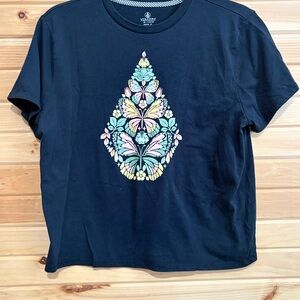 Volcom Black Tee with Colorful Graphic